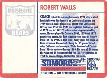 1991 Scanlens Stimorol #154 Robert Walls Back